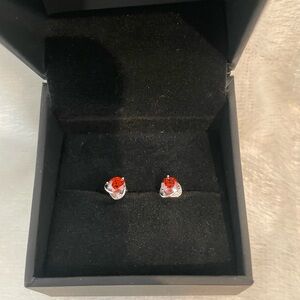 Watermelon red Moissanite earrings 1.0ct 5.0mm